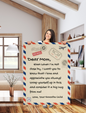 Dear Mom Air Mail Cozy Plush Fleece Blanket - 60x80 | Perfect Gift for Mom
