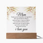 I Love You Mom Acrylic Art Plaque | Perfect Mother's Day Gift