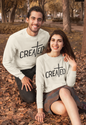 Created With A Purpose Crewneck Pullover Sweatshirt | God, Church, Loved By God, Perfect Gift for Her or Him