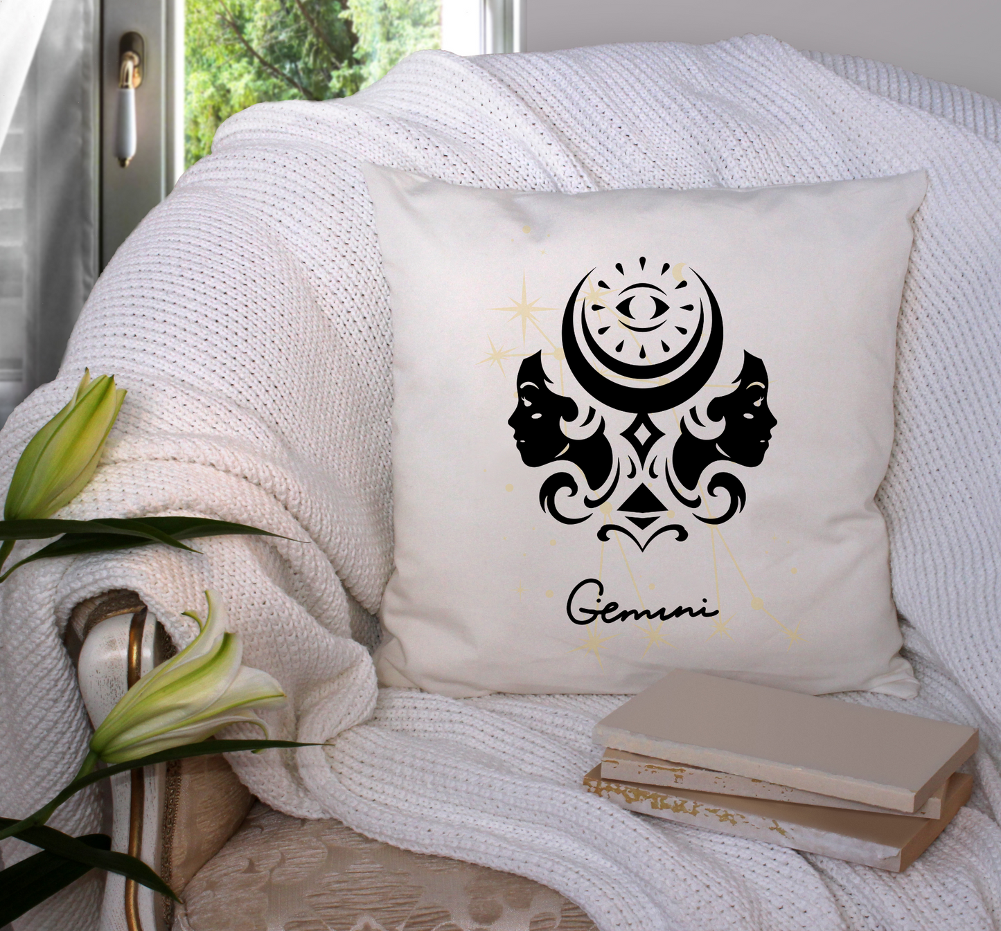 Gemini Zodiac Square Pillow | Perfect Gift for the Home