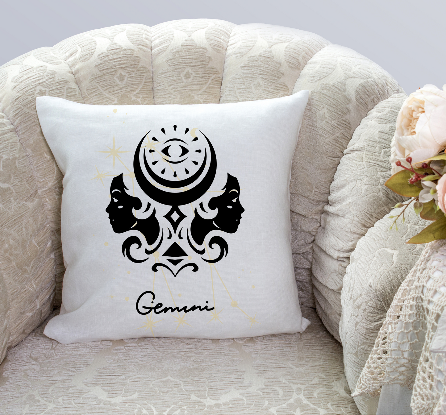 Gemini Zodiac Square Pillow | Perfect Gift for the Home