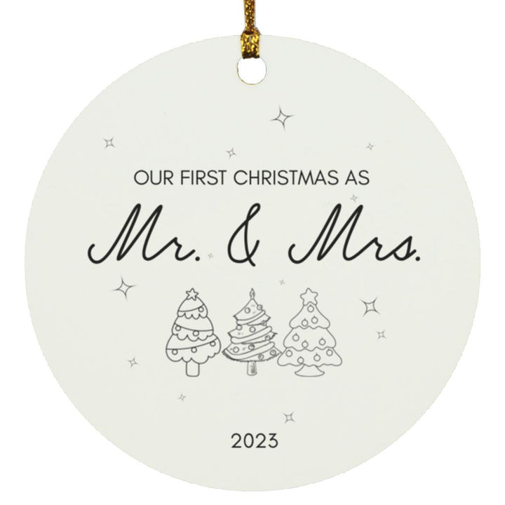 Our First Christmas As Mr. And Mrs. Circle Ornament | Christmas Ornament | Perfect Gift for Couples | Perfect gift for her | special occasion ornament | meaningful ornament gift