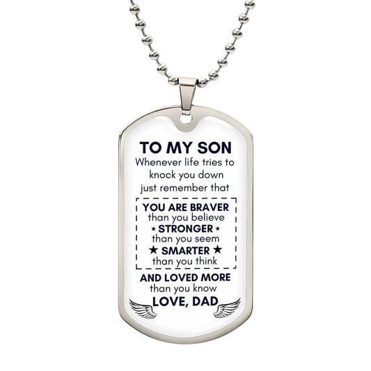 To My Son Proud Father Dog Tag | Perfect Gift for Son | Meaningful Gift from Father to Son