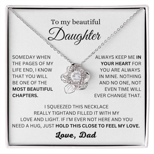 Enchanted Love Necklace Gift To My Beautiful Daughter Love Dad | Stunning Necklace with Meaningful Message | Perfect Gift for Daughter | Dad to Gift to Daughter