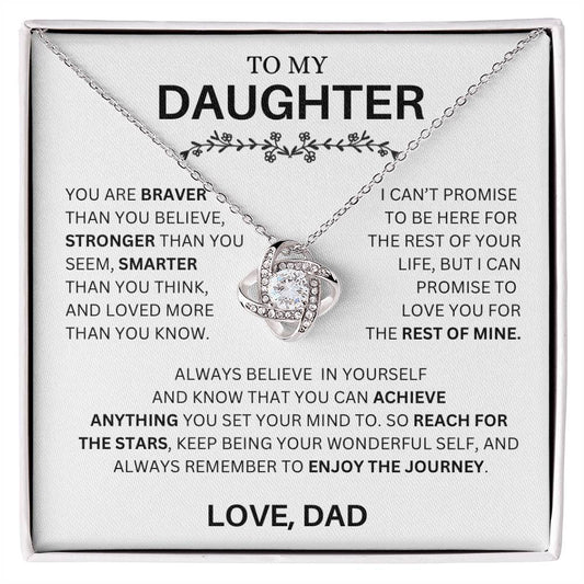 To My Daughter Reach for the Stars Necklace Gift From Dad | Perfect Gift for Daughter | Enchanted Necklace for Her | Meaningful Message Card and Necklace