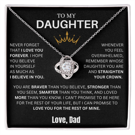 To My Daughter Love Dad Necklace Gift | Stunning Necklace with Meaningful Message | Perfect Gift for Daughter | Dad to Gift to Daughter