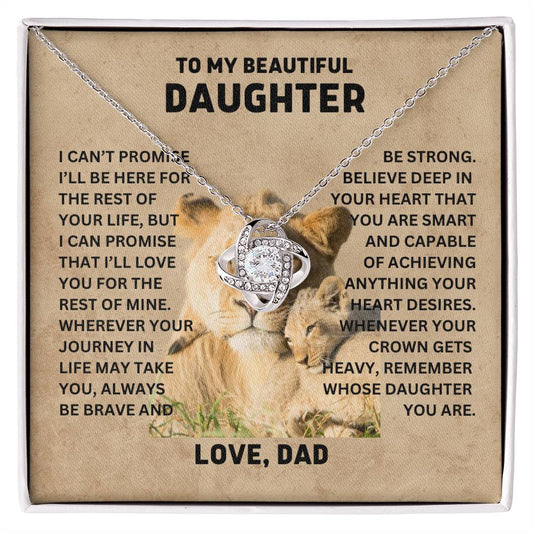 To My Beautiful Daughter Love Dad Necklace Gift | Stunning Necklace with Meaningful Message | Perfect Gift for Daughter | Dad to Gift to Daughter