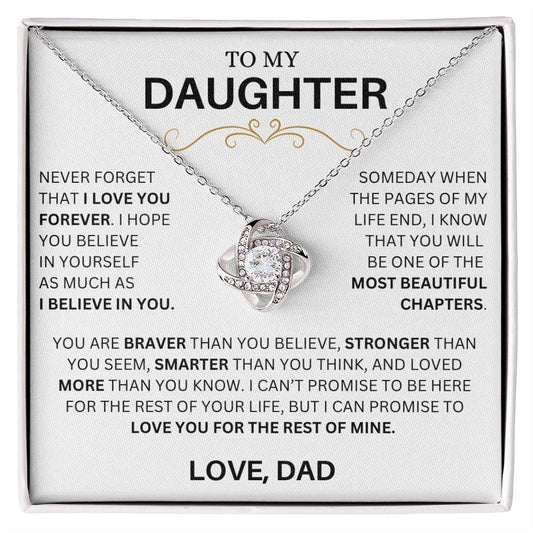 To My Daughter Love Dad Necklace Gift | Stunning Necklace with Meaningful Message | Perfect Gift for Daughter | Dad to Gift to Daughter