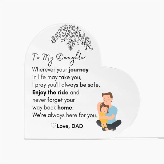 To My Daughter Love Dad Acrylic Art | Perfect Gift for Daughter | Daughter Gift from Dad