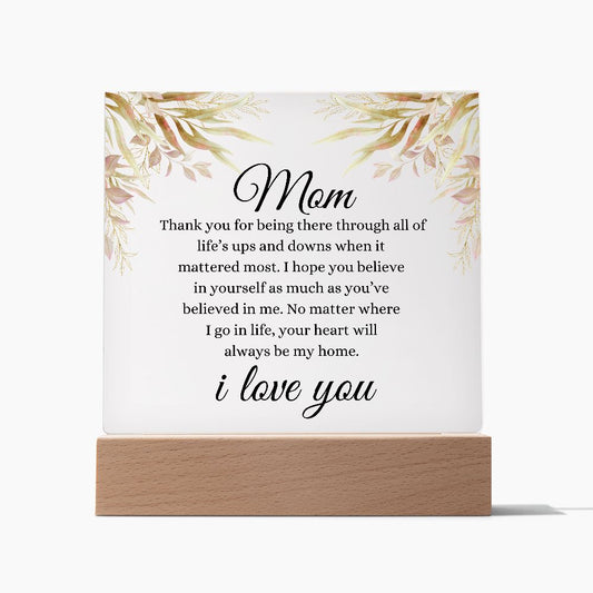 I Love You Mom Acrylic Art Plaque | Perfect Mother's Day Gift