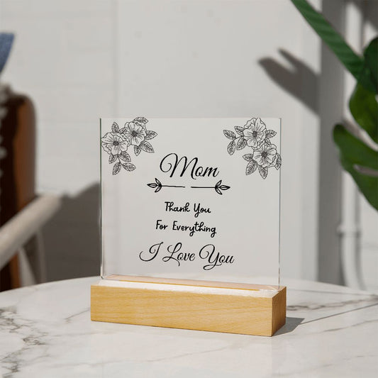 Thank You Mom Acrylic Plaque | Perfect Gift for Mom