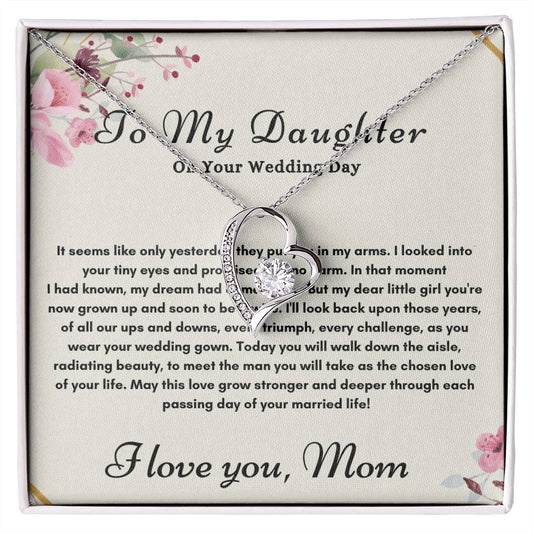 To My Daughter On Your Wedding Day Perfect Gift | Stunning Necklace Gift for Daughter On Her Wedding Day