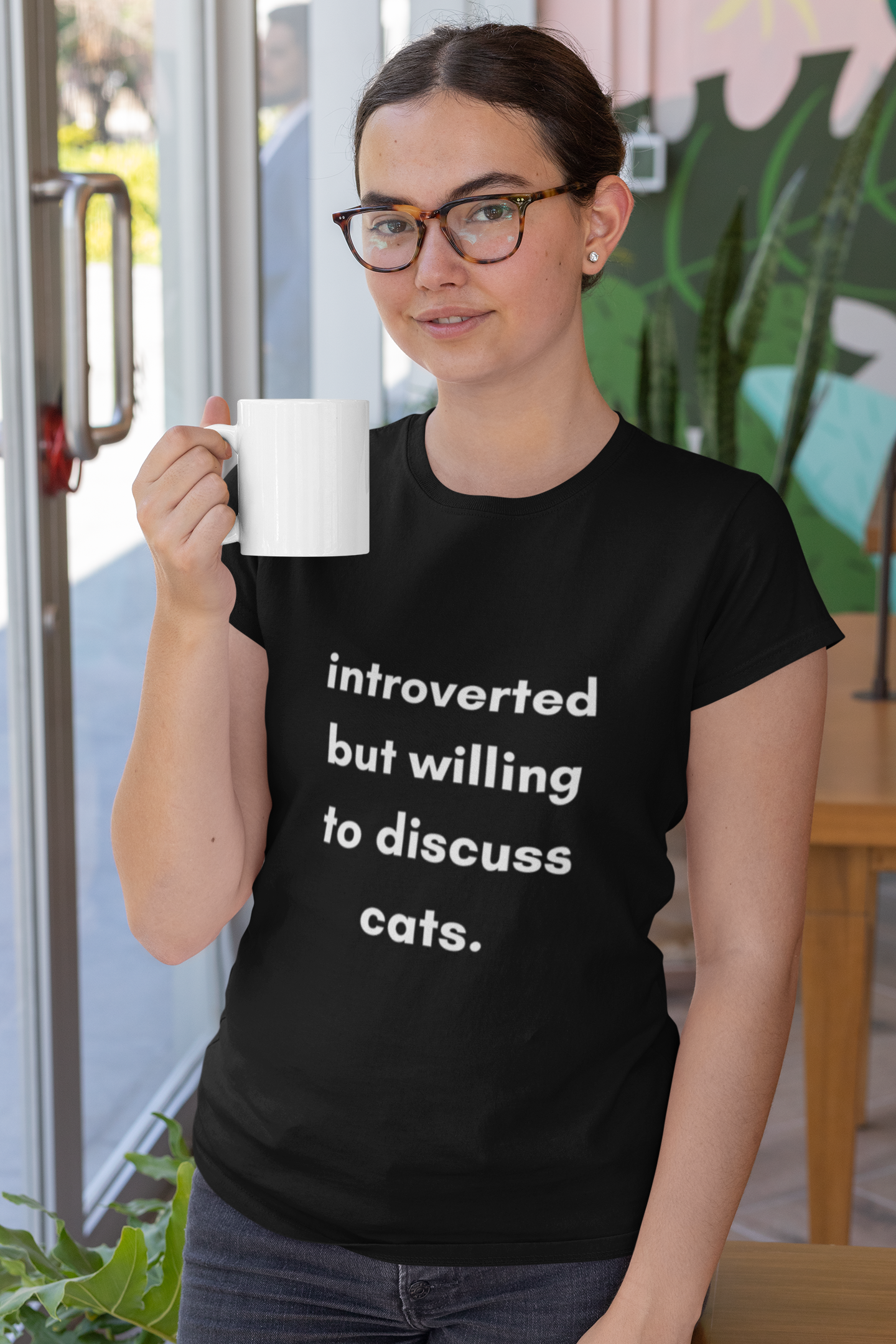 Introverted Cat Short Sleeve Tee | Perfect Gift For Cat Lovers