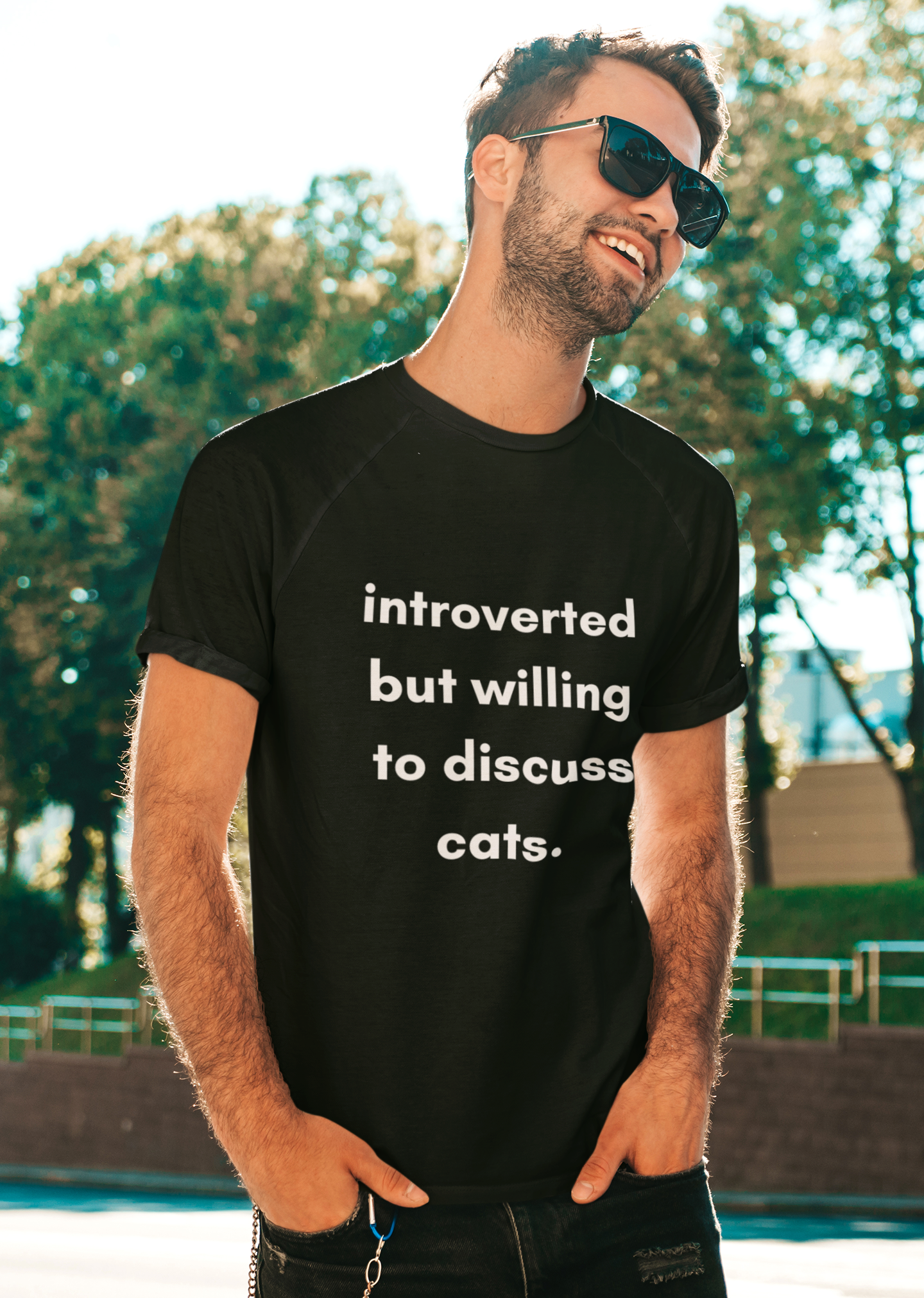 Introverted Cat Short Sleeve Tee | Perfect Gift For Cat Lovers