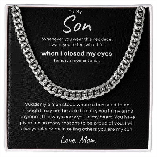 Cuban Link Chain Gift from Mom to Son