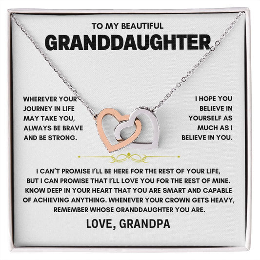 To My Granddaughter, Wherever Your Journey May Take You - Stunning Necklace Gift