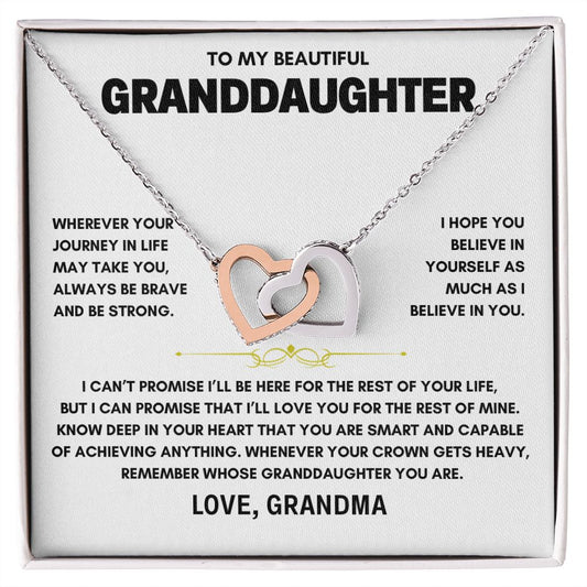 To My Beautiful Granddaughter Believe in Yourself - Stunning Necklace Gift