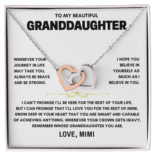 To My Beautiful Granddaughter Believe in Yourself, Mimi Stunning Necklace Gift