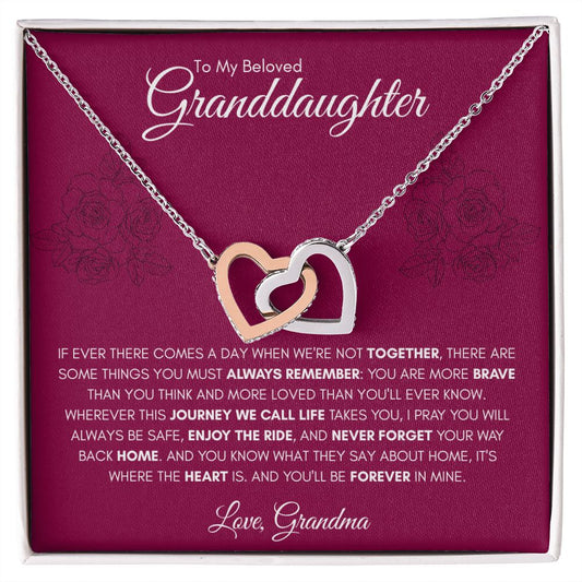 Interlocking Hearts Necklace Gift For Granddaughter From Grandma