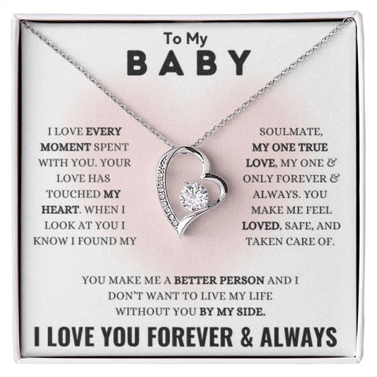 To My Baby | Stunning Necklace with Pink Heart Message